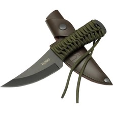 Pileli Store Crkt Scrub Fixed 2712 Bk Siyah Kamp / Outdoor Bıçak 22,5cm - Ipli Sap, Deri Kılıflı