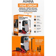 Azurtech Auhma A7799 Akü Takviye Cihazı & Hava Kompresörü 8000MAH 150PSI LCD Ekranlı LED Işıklı Araç Jump Starter Powerbank