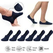 Lion Monroe Saf Bambu Kadın Babet Siyah Çorap Dikişsiz Görünmez Kaydırmaz Topuk Silikonlu Premium 6'lı Paket L5952AZNB Softaura