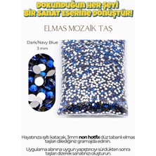Brextco Store 1000 Adet Elmas Mozaik Taş | 3mm Non-Hotfix Düz Tabanlı Süsleme Taşı/diamond Painting-Dark/navy Blue
