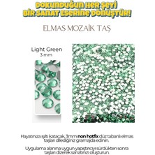 Brextco Store 1000 Adet Elmas Mozaik Taş | 3mm Non-Hotfix Düz Tabanlı Süsleme Taşı/diamond Painting - Light Green