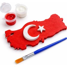 Printella 23 Nisan Boyama Seti Türkiye Haritası Ay Yıldız Figürlü Fırça ve Boya Dahil