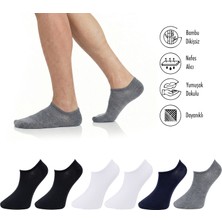 Lion Monroe Saf Bambu Kadın Sneaker Siyah Çorap Dikişsiz Görünmez Bilekte Spor Çorap Premium 6'lı L5952AZNB Softaura