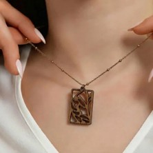 Koçak Takı Ahşap Kolye Modern Özgün Minimalist Takı Model No 263