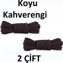 Mawrond 2 ÇİFT- Çok Koyu Kahverengi , 200 cm Uzunlukta,  Fitilli Yuvarlak Bot Bağcığı, Extra Sağlam Bağcık, Ayakkabı Bağcığı