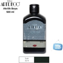 Artdeco 500 ml Siyah Akrilik Boya 0,5 Litre Büyük Boy Yeni Seri