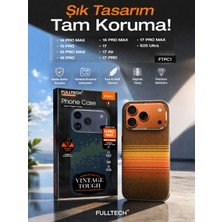 Azurtech Fulltech Ftpc1 Vintage Desenli iPhone 17 / 16 / 15 Pro Max Uyumlu Kılıf Darbe Emici Şık Tasarım Koruyucu Kapak