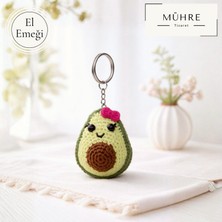 Avokado Anahtarlık Charm Hediyelik %100 Pamuklu Organik Amigurumi Örgü