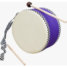 Bamtebi Askılı Deri Çocuk Davulu 2 Tokmaklı Davul 17 cm Tok Sesli Gösteri Davulu
