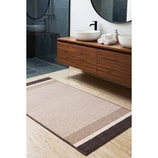 Melaris Halı Banyo Paspası Yıkanabilir Dokuma Yüzey Kaymaz Taban Banyo Halısı Paspas