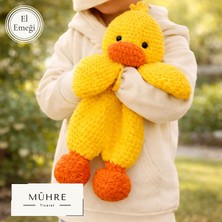 Ördek Bebek Çocuk Uyku Arkadaşı Bebekler Için Hediye, %100 Pamuklu Organik Amigurumi Örgü