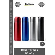 Carlburn #termos Paslanmaz Isı Yalıtımlı Sızdırmaz Vakumlu Çift Katman Sağlam Şık Kaliteli Çelik Termos Gümüş