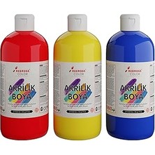 Uravas Store Red Kırmızı, Mavi, Sarı Akrilik Boya 3'lü Set 3X500 gr