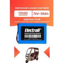 Electroll Sam Golf Plus Batarya (Yüksek Kapasite) Lifepo4 72V 30AH Elektrikli Motosiklet Bataryası