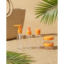 Pileli Store 5 Parça Taşınabilir Seyahat Banyo Seti Şeffaf Şişe Takımı