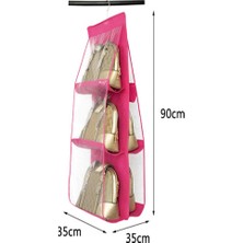 SHC4200 6 Gözlü Pratik Dolap Içi Çanta Askılığı/organizer (Pembe)
