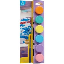 Uravas Store Pastel Suluboya Süper Yıkanabilir Fırçalı 6X25ML 6'lı Set
