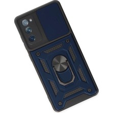 İlk El Grup Ieg™  Samsung Galaxy S20 Fe Kılıf Pars Lens Yüzüklü Silikon - Lacivert