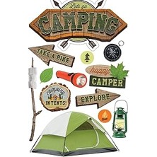 Uravas Store Paper House Productions STDM-0268E 3D Çıkartma, Kamp (3'lü Paket)