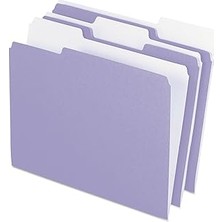 Uravas Store Pendaflex Iki Renkli Dosya Klasörü, Mektup Boyutu, 1/3 Kesim, Lavanta, Kutu Başına 100 Adet (152 1/