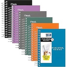 Uravas Store Five Spiral Defterler, 6'lı Paket, Fat Lil' Cep Defterleri, Kolej Çizgili Kağıt, 3-1