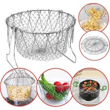 SHC4200 Çok Fonksiyonlu Pratik Süzgeç Katlanır - Kızartma Haşlama Aparatı -Chef Basket