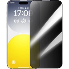 Pileli Store Baseus iPhone 15 Plus Privacy Hayalet Full Koruma Tempered Cam Ekran KORUYUCU-(5775)