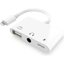 Pileli Store 3in1 Iphone-Ipad Lightning To Kulakılık ve USB Kamera Okuyucu OTG-(5775)