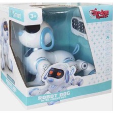 Vardem Akıllı Robot Köpek Uzaktan Kumandalı Sesli Işıklı ve Hareketli Eğitici Oyuncak - Mavi