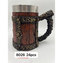 Pileli Store Büyük Boy Eskitme Motifli Çelik Kupa Kod 8026