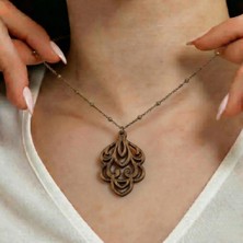 Koçak Takı Ahşap Kolye Modern Özgün Minimalist Takı Model No 268