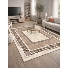 Lioara Home Krem Renk Dijital Baskılı Halı – Modern, Kaymaz Taban, Salon & Oturma Odası Için Halı