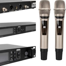 SHC4200 Magicvoice MV21633 2 El Tipi Mikrofonlu 100+100 Kanal Antenli Uhf-Pll Kablosuz Telsiz Mikrofon