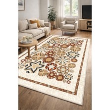 Lioara Home Etnik Desenli Bohem Halı Dijital Baskılı Halı – Modern, Kaymaz Taban, Salon & Oturma Odası Için Halı