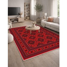 Lioara Home Kırmızı Renk Desing Dijital Baskılı Halı – Modern, Kaymaz Taban, Salon & Oturma Odası Için Halı