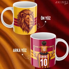 Akıncı Store Baba Oğul Özel Isim ve Numara Baskılı Sarı Kırmızı Tasarımlı Kupa Bardak - Hediyelik