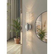 Vega Aydınlatma Bubble Krom LED Aplik 36X8 cm Pilli + Elektrikli Duvar Aydınlatma Modern Dekoratif Aplik
