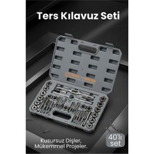 SHC4200 40 Parça Profesyonel Metrik Ters Kılavuz Pafta Seti - Hassas Açma Onarım Takımı