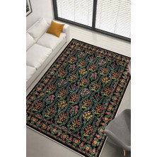 Lioara Home Çiçek Vintage Dijital Baskılı Halı – Modern, Kaymaz Taban, Leke Tutmaz, Salon & Oturma Odası Için