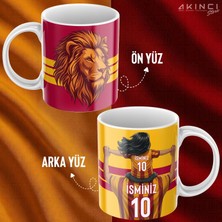 Akıncı Store Baba Kız Özel Isim ve Numara Baskılı Sarı Kırmızı Tasarımlı Kupa Bardak - Hediyelik