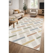 Lioara Home Bohem Desenli Dijital Baskılı Halı – Modern, Kaymaz Taban, Salon & Oturma Odası Için Halı