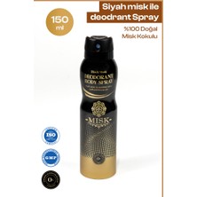 Deodorant Spreyi Hassas Ciltlere Özel Siyah Miskli Deodorant ve Vücut Spreyi - 150 ml Unisex | 48 Saat Etkili