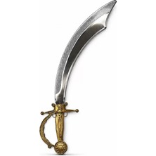 Marsilyan- Parlak Metal Görünümlü Eskitme Kabzalı Plastik Korsan Kılıcı - 45 cm