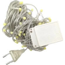 Uravas Store 10 M 100 LED Damla Uçlu LED Işık Beyaz Işık Şeffaf Kablo