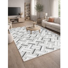 Lioara Home Geometri Desenli Modern Dijital Baskılı Halı – Modern, Kaymaz Taban, Salon & Oturma Odası Için Halı