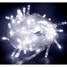 Uravas Store 10 M 100 LED Boncuk Lamba Beyaz Işık Şeffaf Kablo Mz-18-11