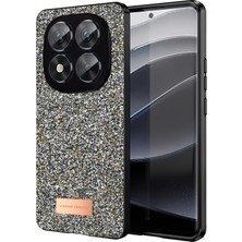 Mey İthalat Mey Ithalat®   Redmi Note 14 Pro 5g Bright Simli Kapak - Gümüş