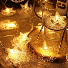 Uravas Store 3 M 20 LED 2 Kademeli Ay-Yıldız Pilli LED Işık 306