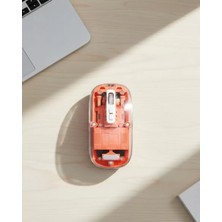 Marsilyan- Bluetooth ve USB Destekli Kablosuz Şeffaf Mouse Sessiz Kullanım