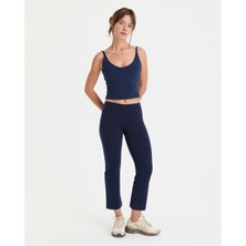 Ayma Active Indigo Lacivert Organik Pamuk Normal Bel 7/8 Midi Kapri Tayt
